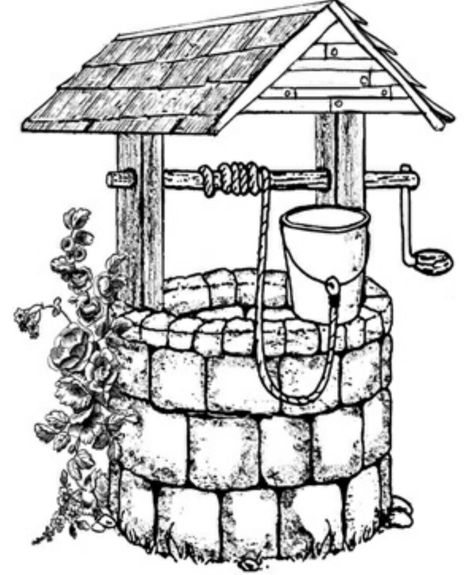 Water Pyrography Patterns, B Line, Pola Sulam, Wood Burning Art, Water Well, Landscape Drawings, Wishing Well, Art Drawings Sketches Simple, Coloring Pictures