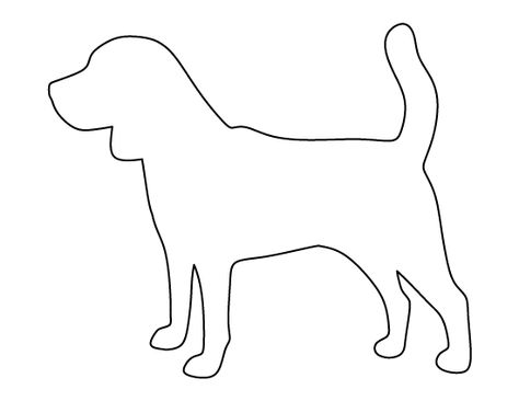 Beagle pattern. Use the printable outline for crafts, creating stencils, scrapbooking, and more. Free PDF template to download and print at http://patternuniverse.com/download/beagle-pattern/ Beagle Outline, Printable Outline, Dog Template, Animal Outline, Dog Outline, Animal Templates, Dog Quilts, Applique Quilt Patterns, Animal Silhouette