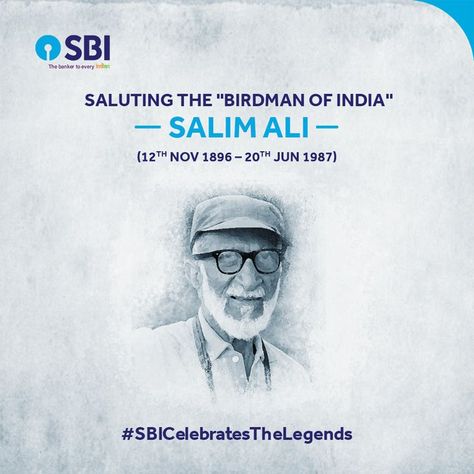 Saluting Salim Ali, the first Indian to conduct systematic bird surveys across India and wrote several books on birds that made ornithology popular. #SBICelebratesTheLegends #SalimAli Salim Ali, Bird Prints, Taj Mahal, The First, Historical Figures, Birds, India, Writing, Celebrities