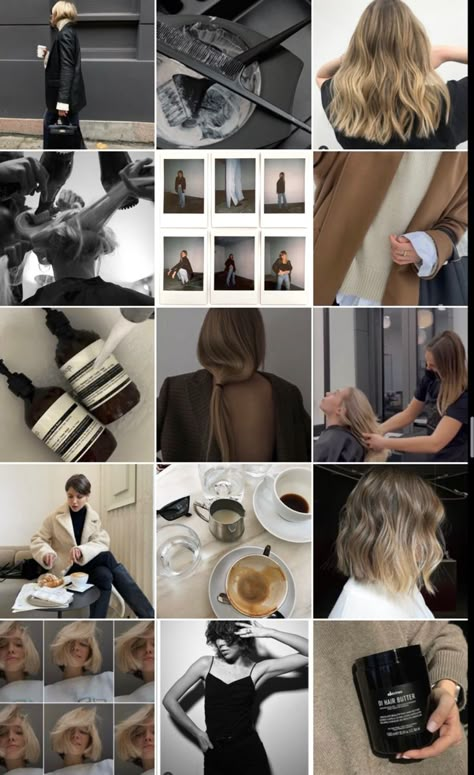 Aesthetic Hair Instagram Feed, Hair Story Instagram, Salon Instagram Story Ideas, Hair Instagram Posts, Hair Salon Instagram, Hairstylist Career, Hair Mood Board, Hair Salon Pictures, Hairstylist Branding