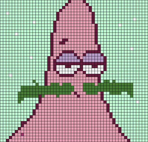 Alpha pattern #87121 variation #172378 | BraceletBook Patrick Pixel Art, Spongebob Pixel Art Grid, Spongebob Cross Stitch, Pixel Art Pattern Spongebob, Squidward Cross Stitch, Alpha Patterns Funny, Spongebob Pixel Art, Spongebob Tapestry Crochet, Patrick Star Cross Stitch