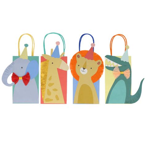 Kids Animal Party, Meri Meri Party, Paper Party Bags, Animal Parade, Paper Embellishments, Animal Birthday Party, Party Animals, Meri Meri, Circus Party