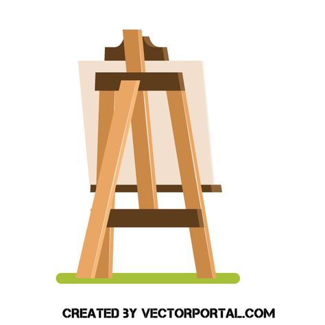 Easel Illustration, Wooden Frame Design, Wooden Easel, Free Vectors, Drawing Base, Frame Design, Wooden Frame, Wooden Frames, Vector Free