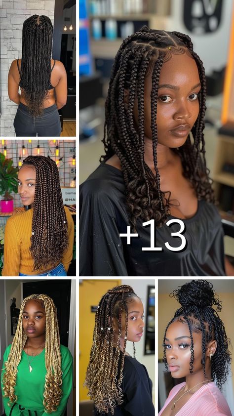 24 Medium Knotless Braids with Curly Ends: Ride the Wave of Style Braids With Curls Medium Size, Knotless Senegalese Twist With Curly Ends, How To Style Braids With Curly Ends, Med Knotless Braids With Curly Ends, Medium Knotless Curly Ends, Medium Box Braids Curly Ends, Box Braids With Beads At The End, Medium Knotless Twist, Twist Braids With Curly Ends