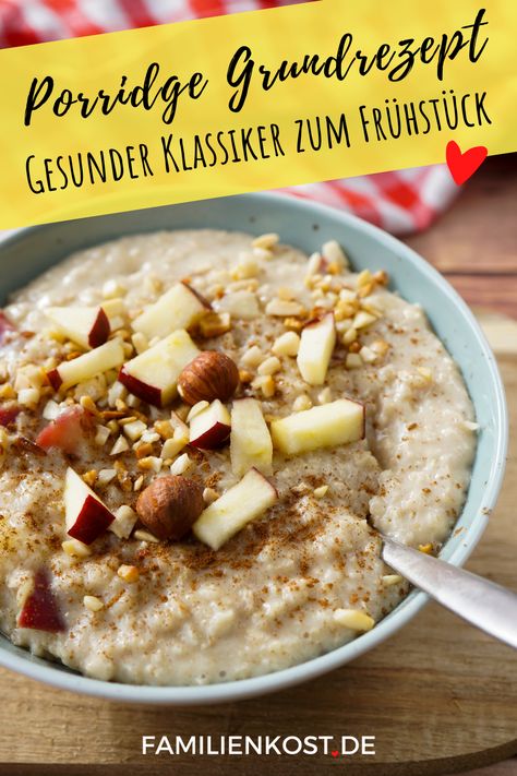 Ob Porridge oder Haferbrei - das Frühstück ist ideal für die ganze Familie: nährstoffreich, sättigend und somit ein gesunder Start in den Tag. Familienkost.de, Haferbrei Rezepte, Porridge Rezepte, Porridge Grundrezept, Porridge, Haferbrei Basic Oatmeal Recipe, Lemon Cupcake Recipe, Best Diet Foods, Porridge Recipes, Diet Smoothie Recipes, Food Aesthetics, Party Dishes, Healthy Diet Recipes, Oatmeal Recipes