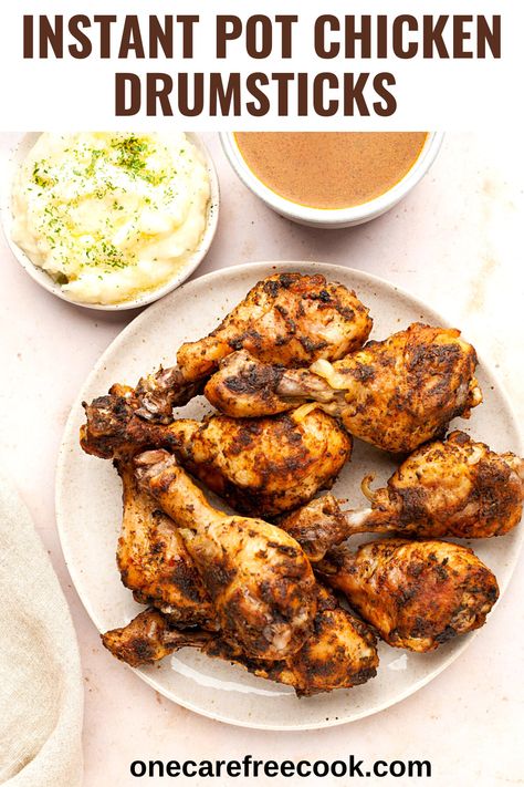 Instant Pot Chicken Drumsticks Instapot Drumsticks Recipe, Chicken Drumsticks With Gravy, Drumsticks Instant Pot, Instant Pot Chicken Drumsticks, Ip Chicken, Pressure Cooking Chicken, Demon Pictures, Chicken Tray Bake, Pressure Cooker Recipe