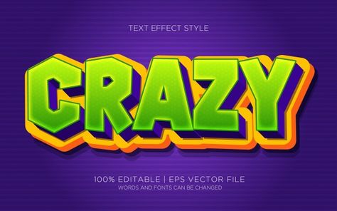 Crazy Fonts, Dialogue Balloon, Vector Typography, Graphic Design Quotes, Happy Birthday Lettering, Crazy Text, Discount Banner, Quote Template, 3d Text Effect