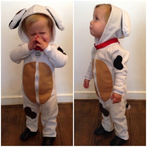 Toddler Puppy Costume Diy, Diy Puppy Costume For Kids, Diy Dog Costume For Kids, Toddler Dog Costume, Puppy Costume For Kids, Baby Puppy Costume, Toddler Puppy Costume, Baby Dog Costume, Dog Costumes For Kids