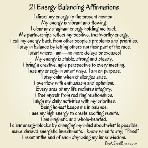 Affirmation For Energy, Balance Manifestation, Reiki Affirmations, Good Energy Affirmations, Energy Protection Affirmations, Balance Affirmations, Energy Affirmations, Spirituality Affirmations, Energy Therapy