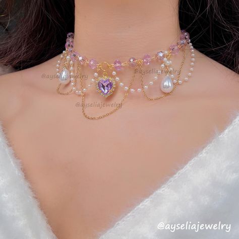 Speak Now Necklace 💜 . . . #fairycoreaesthetic #fairycorefashion #fairycorejewelry #fairyaesthetic #fairymagic #fairyvibes #dreamyvibes #fairyforest #fairycosplay #fairytalefashion #cottagecoreaesthetics #cottagecorejewelry #beadedjewelry #cottagecorefashion #oldmoney #bridgerton #bridgertonvibe #bridgertonjewelry #gemstonenecklaces #magicjewelry #erastourtaylorswift #magicaljewelry #taylorswiftjewelry #taylorswifterastour #fairycorenecklace #beadednecklaces #taylorswiftfan #princessvibes #... Speak Now Necklace, Cottage Core Jewelry, Fairycore Jewelry, Pretty Jewelry Necklaces, Fairy Jewelry, Fairy Necklace, Polymer Clay Jewelry Diy, Speak Now, Magical Jewelry