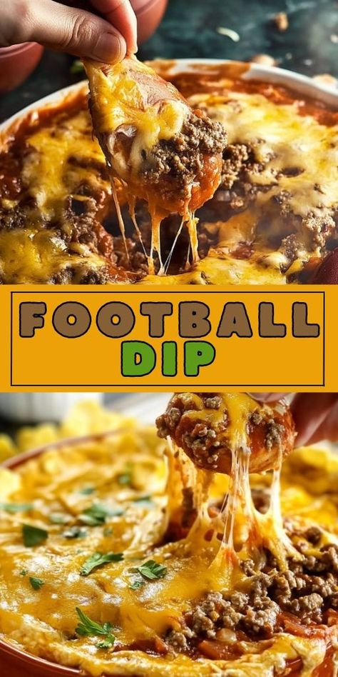 Game day just got tastier with this cheesy football dip recipe! 🏈🧀 Perfectly spicy, creamy, and packed with flavor, it’s a guaranteed crowd-pleaser. Serve it with chips, veggies, or bread for the ultimate snack! 🌟 #FootballSnacks #GameDayFood #PartyDips #CheeseLovers Easy Finger Foods For Party, Football Dip Recipes, Football Dip, Football Dips, Finger Foods For Party, Hot Beef, Beef Dip, Food Bites, Easy Finger Foods