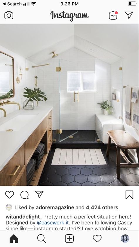 Dark Tile Floors, Black Bathroom Floor, Blue Tile Floor, Dark Blue Tile, Dark Blue Bathrooms, Black Tile Bathrooms, Wood Floor Bathroom, Blue Bathroom Tile, Black Floor Tiles