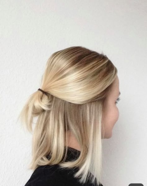 Buttery Blonde, Half Bun, Long Bob, Hair Cut, Beauty Hair, Tangled, Hair Colors, Hair Goals, New Hair