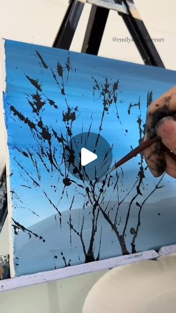 How To Paint Trees Acrylic Step By Step, Clip Tree, Tree Painting Easy, Ceramic Underglaze, Canvas Art Painting Abstract, Abstract Tree Painting, Senior Activities, Halloween Activities For Kids, Pallet Painting