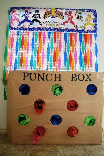 This unique Power Rangers party game is perfect for younger kids - this punch box will get guests in character. Baby Jam, Tyler Birthday, Power Rangers Theme, Festa Power Rangers, Power Ranger Birthday Party, Power Ranger Party, Power Ranger Birthday, 4th Birthday Party, Transformer Birthday