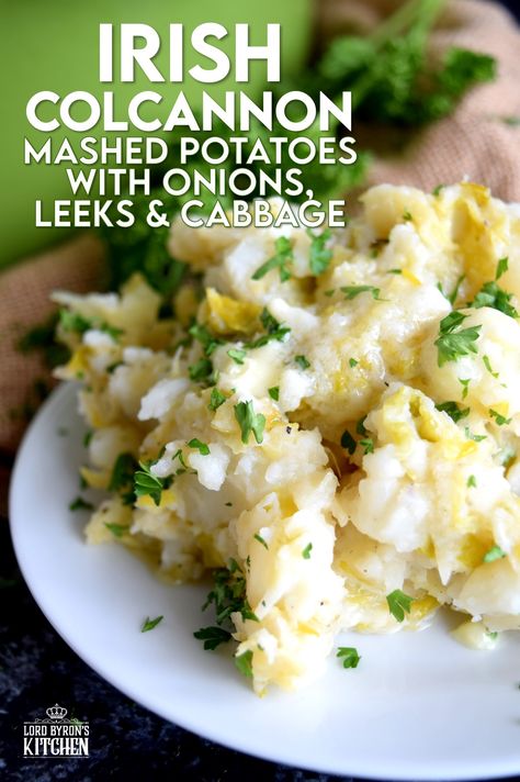 Colcannon is a popular version of Irish mashed potatoes. I make mine with leeks and cabbage which results in a delicious side dish - no gravy is needed with these mashed potatoes! #colcannon #stpatricksday #irishrecipes #irish #ireland #mashedpotatoes Colcannon Potatoes, Irish Mashed Potatoes, Irish Colcannon, Colcannon Recipe, Boiled Dinner, Irish Potatoes, With Mashed Potatoes, Irish Food, Minced Meat