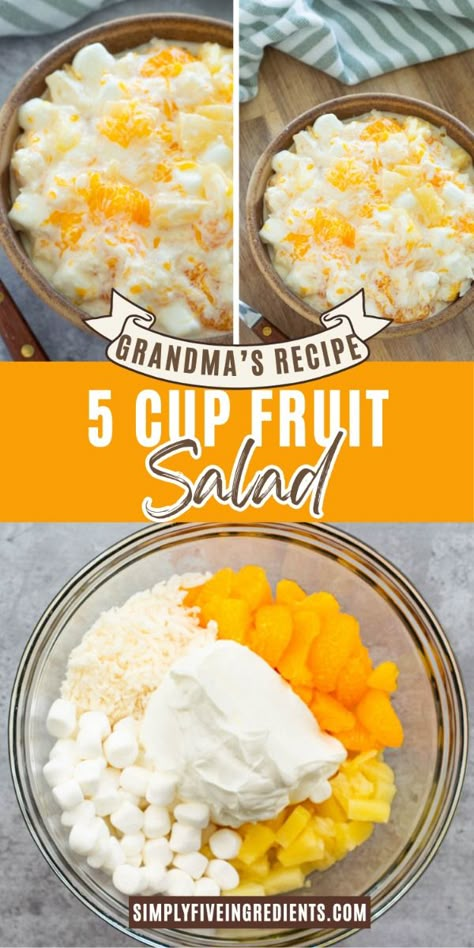 Easy Ambrosia Fruit Salad – Discover how simple it is to make a delightful ambrosia salad with this easy recipe. Featuring marshmallows, oranges, and other fruits, this marshmallow salad offers a creamy and satisfying dessert or side dish that’s perfect for gatherings. Mandarin Marshmallow Salad, Mandarin Orange Fruit Salad, Jello Ambrosia Salad, Marshmallow Salad Fruit, Orange Marshmallow Salad, Thanksgiving Fruit Salads Ideas Easy, Fruit Salad Marshmallow, Fruit Salad With Mandarin Oranges, Salads With Oranges