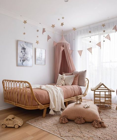 Mauve Toddler Girl Room, Pink Toddler Bedroom, Pink Toddler Rooms, Nursery Color Palette, Pink Canopy, Nursery Color, Grandkids Room, Room Minimal, Kids Bench