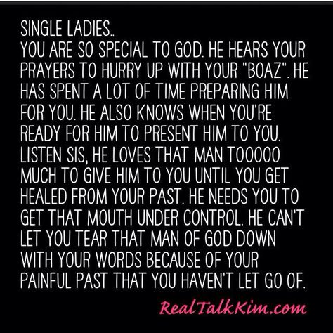 I love this! "Listen up my pretty Ladies! -via Real Talk Kim #jesus #God #single ❤" Godly Dating Single Ladies, Waiting For The Right One, Season Of Singleness, Quotes Single, Godly Relationship Quotes, Godly Dating, Single Ladies, Godly Relationship, Single Quotes