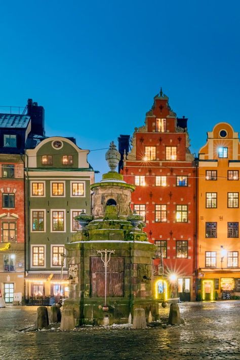 Famous Stortorget, the oldest Stockholm square, Gamla Stan Sweden. Read the post for many places to discover. Follow Shoot Planet for daily travel images around the globe. Fine art prints for sale, secure payment. https://shootplanet.com/#travelling #travel #photographylovers #travelblog #globetrotter #travelphoto #travels #landscapelovers #shootplanet #travelblogger #travelpics #travellife #traveladdict #lonelyplanet #stockholm #winter #twilight #architecture #sunset Stockholm Sweden Winter, Stockholm In Winter, Stockholm Buildings, Stockholm Snow, Stockholm Sweden Aesthetic, Stockholm Architecture, Sweden Architecture, Winter Stockholm, Stockholm Winter