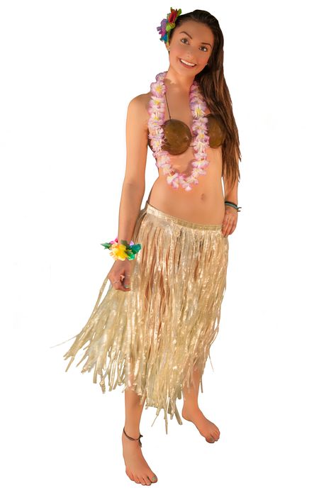 Hula Girl Costume, Luau Costume, Hawaiian Grass Skirt, Hula Dress, Coconut Bra, Luau Outfits, Hula Skirt, Hawaiian Luau Party, Grass Skirt