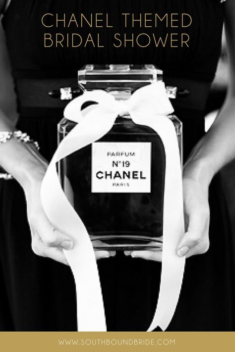 How to Throw a Chanel Themed Bridal Shower | SouthBound Bride Chanel Bachelorette Party, Dior Bridal Shower Theme, Chanel Event, Chanel Themed Bridal Shower Ideas, Bridal Shower Bling Theme, Chanel Theme Bridal Shower Decor, Chanel Bridal Shower Theme, Dior Bridal, Chanel Bridal Shower