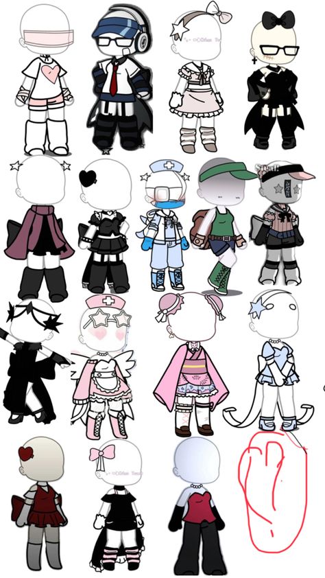 This is the skins in gacha life,u can take and do the skins in ur gacha life❤️ Draw Ur Oc In This Outfit, Stil Emo, Gacha Base Poses Cute, Star Overlays, Body Tutorial, Drawing Ideas List, Dog Pool, Roblox T Shirts