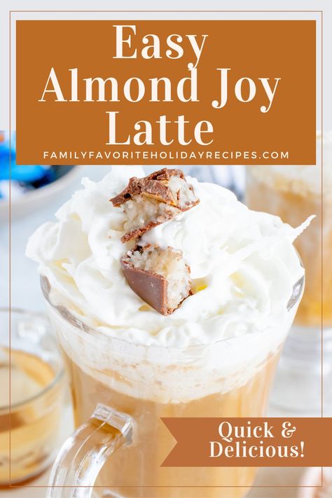 Learn how to make your own Almond Joy latte for a specialty coffee treat at home! Homemade Almond Joy, Speciality Coffee Recipes, Coffee Recipes Hot, Homemade Latte, Almond Milk Latte, Specialty Coffee Drinks, Espresso Recipes, Coffee Recipes Starbucks, Coconut Syrup