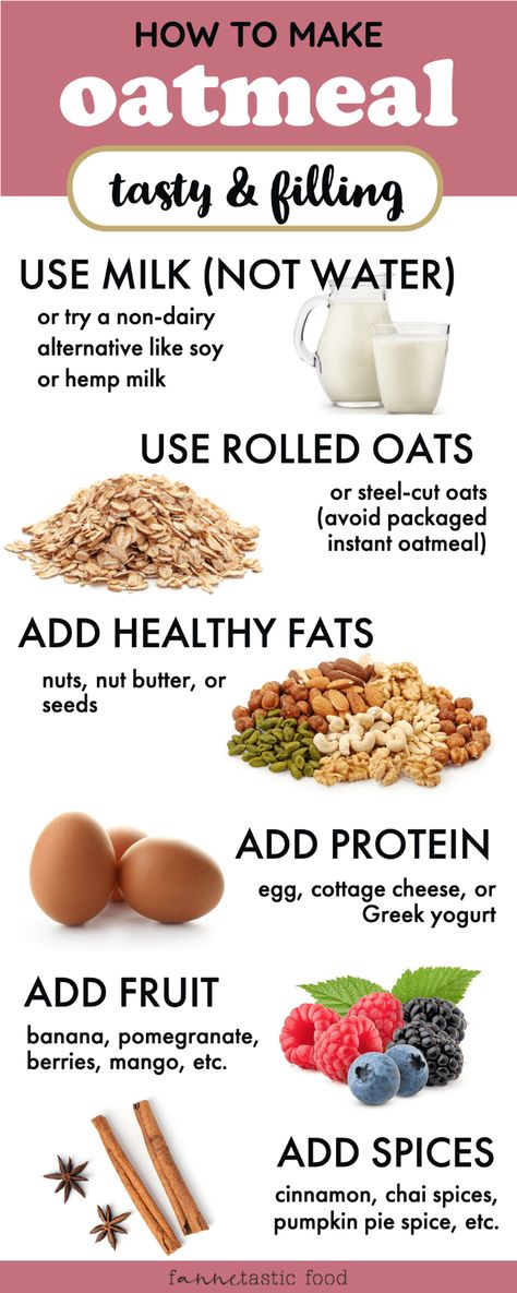 Instant Oatmeal Recipes, Oatmeal Dinner, Plain Oatmeal, Greek Yogurt Oatmeal, Oatmeal How To Make, Make Oatmeal, Healthy Weight Gain Foods, Oatmeal Yogurt, Oatmeal With Fruit