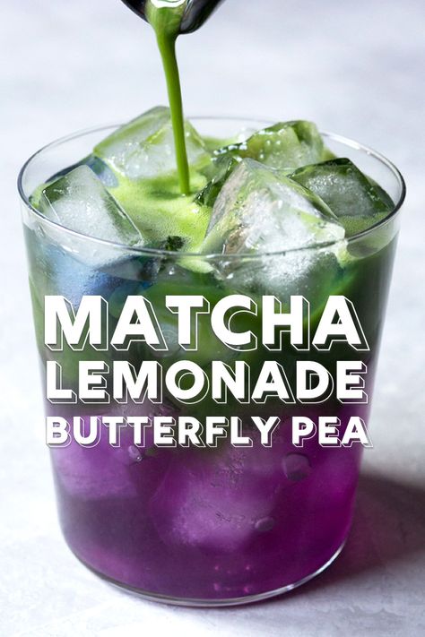 Summer Tea Recipes, Iced Matcha Green Tea, Pea Flower Tea, Matcha Lemonade, Green Tea Lemonade, Belly Fat Foods, Green Tea Drinks, Butterfly Pea Tea, Butterfly Pea Flower Tea