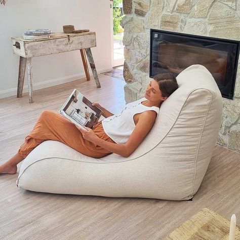 Mooi Living Bean Bags’s Instagram post: “🥰 We're just so in-love with our Indoor Day Bed Lounger, now available in this stunning natural beige colour. ⁠ ⁠ This design is just…”