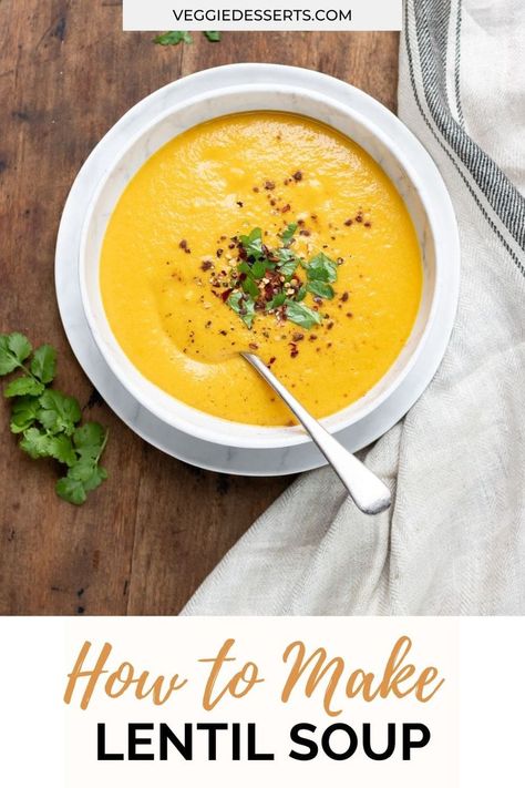 Cream Of Lentil Soup, Lentil Cream Soup, Blended Lentil Soup, Pureed Soups For Liquid Diet, Creamy Lentil Soup Recipe, Pureed Soups High Protein, Soup Cheap, High Protein Soup Recipes, Pureed Soups