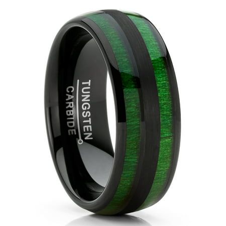 Cheap Mens Rings, Inlay Wedding Band, Mens Wedding Rings Unique, Wedding Band Black, Wedding Band For Men, Emerald Wedding Band, Unique Mens Rings, Wood Wedding Band, Mens Wedding Bands Tungsten