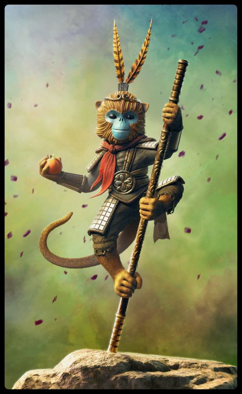 ArtStation - The Monkey King Anime Zombie, Tiger Tattoo Sleeve, The Monkey King, Monkey Wallpaper, House Cartoon, Americana Art, Cartoon Monkey, Year Of The Monkey, Pencak Silat