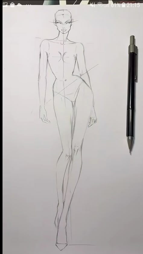 High Fashion Design Sketches, How To Draw Croquis, How To Draw A Model, High Fashion Drawing, Fashion Designing For Beginners, Drawing Models Poses, Model Art Drawing, Fashion Poses Sketch, Figure Drawing Reference Poses