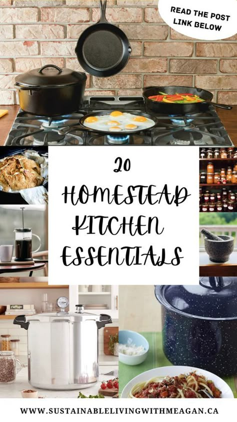 Must Have Ingredients Kitchens, Things You Need For Homesteading, Farmhouse Kitchen Essentials, Homestead Kitchen Organization, Homesteading Kitchen Ideas, Homestead Kitchen Ideas, Homesteading Must Haves, Homestead Kitchen Decor, Homestead Decor Farmhouse Style