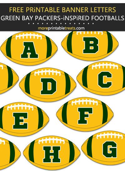 Green Bay Packers-Inspired Football Bunting Banner Green Bay Packers Printables Free, Green Bay Packers Birthday, Green Bay Packers Party, Packers Party, Football Printables, Free Printable Banner Letters, Green Packers, Printable Banner Letters, Green Bay Packers Logo