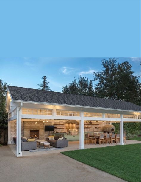 Sunroom Designs, Outdoor Pavilion, Casa Country, Party Barn, Backyard Pavilion, Backyard Kitchen, Outdoor Entertainment, Backyard Remodel, Outdoor Kitchen Patio