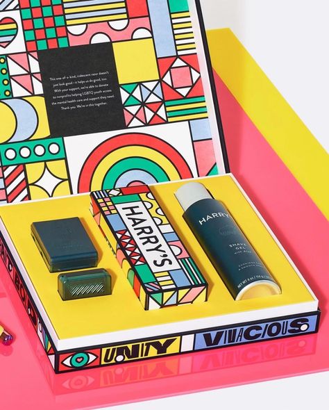 Zipeng Zhu Designed Harry's Limited-Edition Pride Shave Set | Dieline - Design, Branding & Packaging Inspiration Hair Products For Men, Unique Playing Cards, Ecommerce Packaging, Limited Edition Packaging, Watermark Design, Perfume Box, Shaving Set, Box Packaging Design, Promotional Design