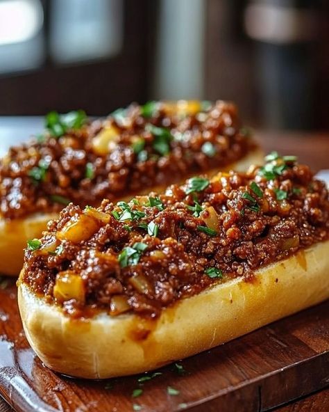 🍞 Italian Garlic Bread Sloppy Joes 🍞 Dive into the comfort of these cheesy, garlicky Sloppy Joes baked on Italian bread for a twist that turns dinner into a delight! 🥄 Ingredients: - 1 loaf Italian bread - ½ cup unsalted butter, softened - 1 teaspoon garlic salt - 1 pound ground beef - ¼ cup yellow onion, chopped - ½ teaspoon garlic powder - 1 teaspoon yellow mustard - ¾ cup ketchup - ½ teaspoon kosher salt - ¼ teaspoon black pepper - ½ cup water - 1 cup mozzarella cheese, shredded - 1 cup ... Lunch Ideas Italian, Garlic Bread Sloppy Joes, Italian Garlic Bread, Homemade Sloppy Joes Recipe, Homemade Sloppy Joe Recipe, Homemade Sloppy Joes, Sloppy Joes Recipe, Italian Dinner, Yummy Comfort Food