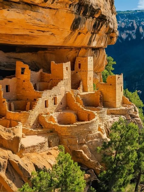 US Hiking Place Cliff Palace, Mesa Verde National Park, Colorado 🇺🇸 Usa Bucket List, Hiking Places, Mesa Verde National Park, Arizona Travel, Colorado Travel, Take A Hike, Dream Travel Destinations, Native American Culture, Sedona