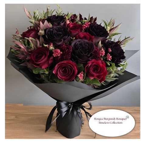 Bougee Burgundy Silk Flower Bouquet – Perfect for Birthdays, Weddings, and Home Décor Celebrate life’s special moments with the keepsake version of our luxurious charm of our ever popular fresh Bougee Burgundy in a Faux Timeless keepsake Version. This exquisite faux arrangement showcases deep burgundy everlasting faux flowers, carefully crafted to capture the rich beauty of nature without the need for maintenance. Whether you’re looking for a unique birthday gift, designing an elegant wedding bouquet, or enhancing your home décor, this bouquet delivers timeless sophistication and style. We designed the bouquet style with universal uses in mind. Place in your favorite vase for accenting a home, place in your hands for a beautiful burgundy themed wedding bouquet or lay on a table as is for a