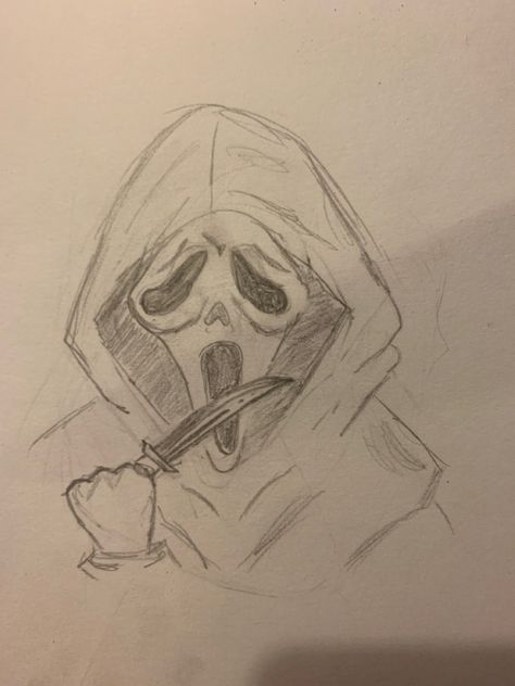 Drawing art ghostface killer sketches ghost face scary edgy painting Ghostface Sketch Easy, Ghost Face Mask Drawing, Edgy Sketches Easy, Ghost Face Doodle, Gost Face Drawings, Ghost Face Drawing Sketch, Halloween Art Sketches, Art Sketches Halloween, Scream Doodles