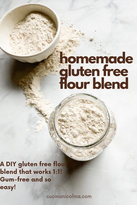 This easy gum-free homemade gluten free flour blend can be used in place of all purpose flour in recipes and is so much better than store-bought blends!   You need just three gluten free flours to make it, and I’ve included substitution options if needed in this post. Use this blend in cakes, cookies, quick breads, pastries, and more! Homemade Gluten Free Flour, All Purpose Flour Recipes, Gluten Free Flours, Gluten Free Flour Recipe, Gluten Free Flour Mix, Flour Bread, Flour Alternatives, Gluten Free Flour Blend, Cassava Flour