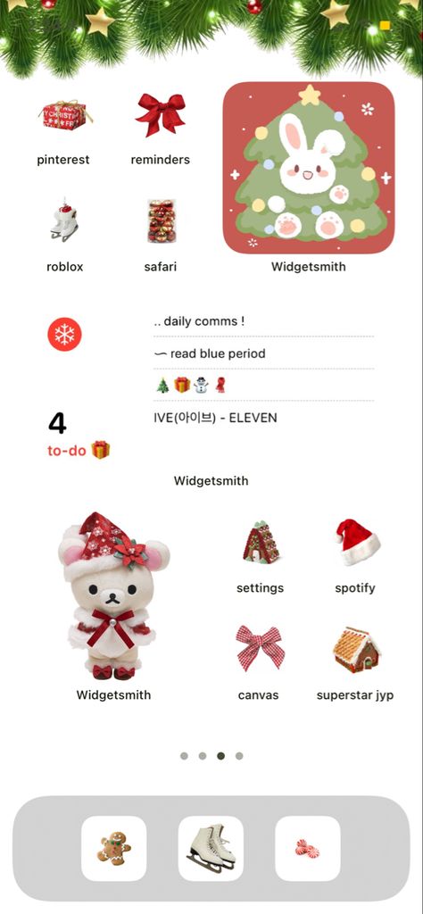 Christmas Layout Phone, Ios Layout Christmas, Winter Ios Layout, Ios 16 Home Screen Ideas Christmas, Christmas Layout Iphone, Christmas Phone Layout, Christmas Ios Homescreen, Christmas Iphone Layout, Christmas Theme Iphone