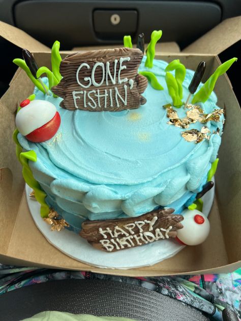 Gone Fishing Birthday Cake, Fishing Birthday Cake, Fishing Theme Cake, Gone Fishing Cake, Fishing Cakes, Fish Cake Birthday, Fishing Cake Topper, Fishing Cake, Bug Cake