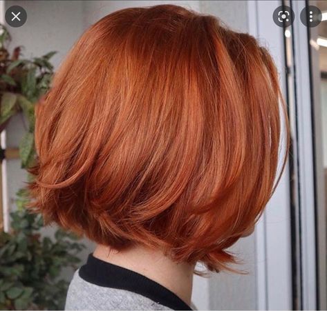 Pelo Ulzzang, Short Copper Hair, Red Bob Hair, One Length Hair, Ginger Hair Color, Bright Red Hair, Hair Color Auburn, Auburn Hair, Orange Hair