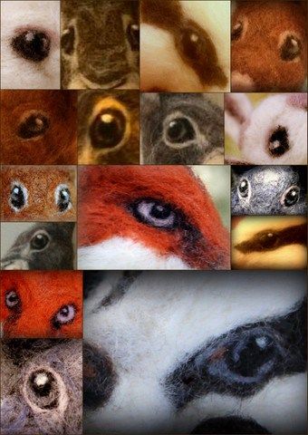 How to needle felt animal eyes - great tutorial by Amanda Adebisi of Fit to be loved. Tovad Ull, Needle Felting Tutorial, Animal Eyes, Needle Felting Diy, Felt Animal, Wool Needle Felting, 3d Figures, Needle Felting Tutorials, Needle Felting Projects