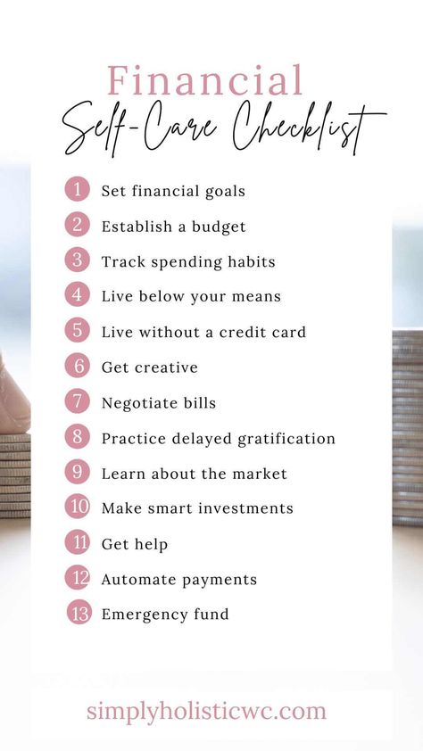 Financial self care checklist Financial Self Care Ideas, Life Evaluation, Financial Self Care, Financial Feminist, Financial Journal, Financial Website, Financial Checklist, Financial Planning Printables, English Knowledge