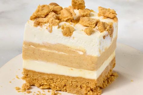 "Peanut Butter Delight" Is the No-Bake Dessert I'm Bringing to Everything This Fall Peanut Butter Delight Recipe, Peanut Butter Lush, Peanut Butter Delight, Fall Winter Desserts, Layered Dessert Recipes, Gelatin Desserts, Granddaughter Jewelry, Peanut Butter Cream, Chicken Paprikash